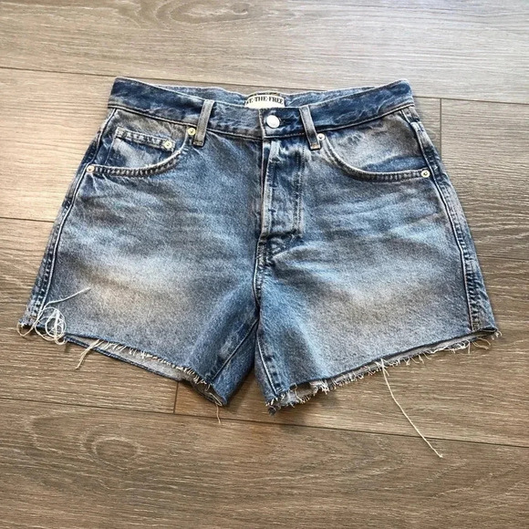 Free People We The Free Ivy Mid Rise Denim Jean Short Size 25 - Picture 14 of 14